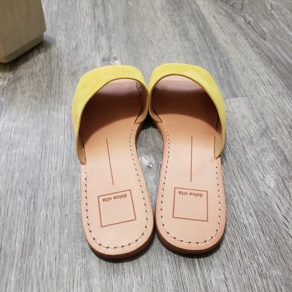 Dolce Vita Yellow Slide Sandals - Picture 3 of 14